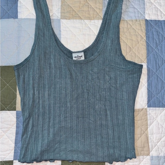 blue Ribbed Tank Top - Picture 1 of 3